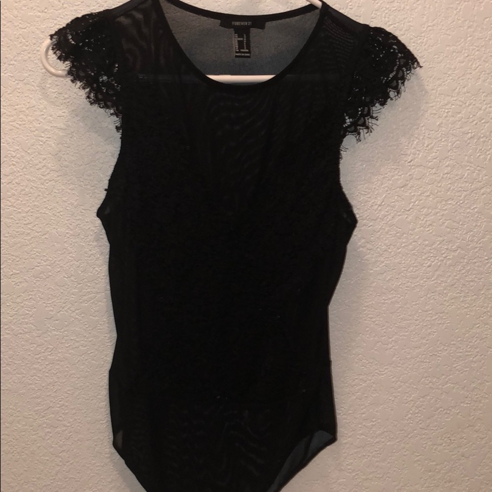 Black lace body suit